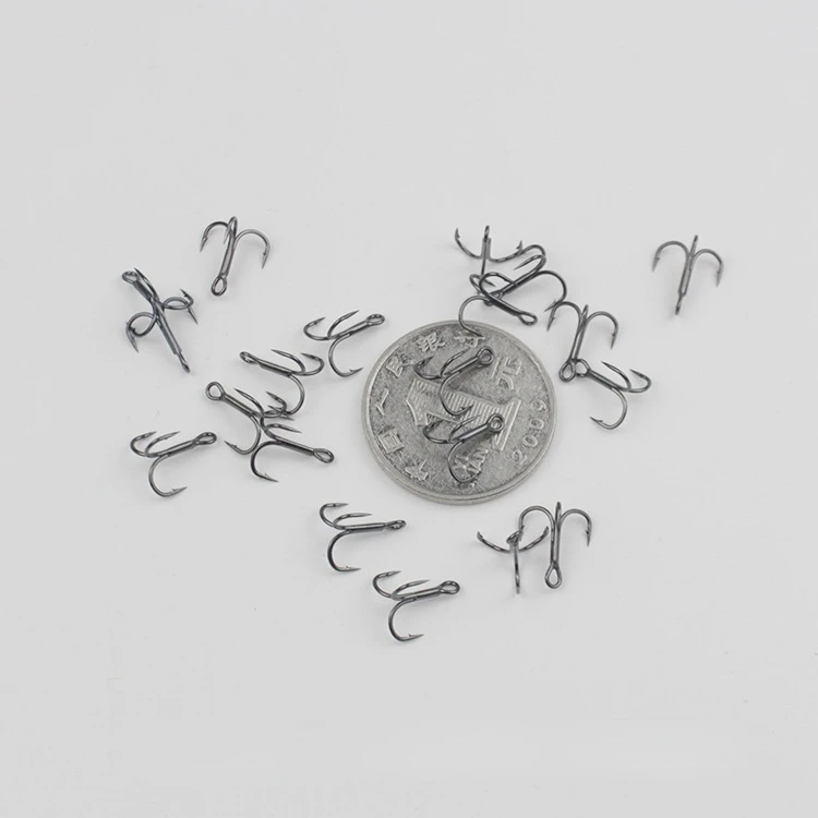 Three hooks carbon steel micro-object anchor hook horse mouth white strip Luofei mouth Luya fish hook ultra-small fly hook