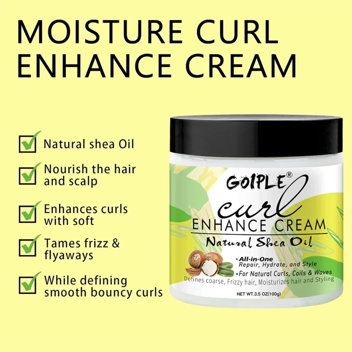 GOIPLE Curl Enhancing Cream,Rosemary Moisturizing and Nourishing Oil and Chebe & Rosemary Hair Growth Oil Curls Care Styling Kit