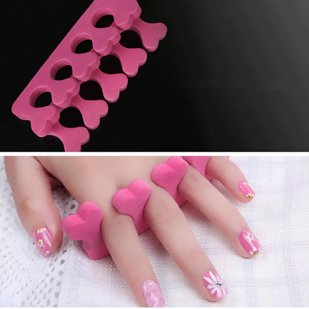 

100Pcs Heart Shaped Soft Nail Toe Separators Foam Pedicure Tools For Easy Polishing