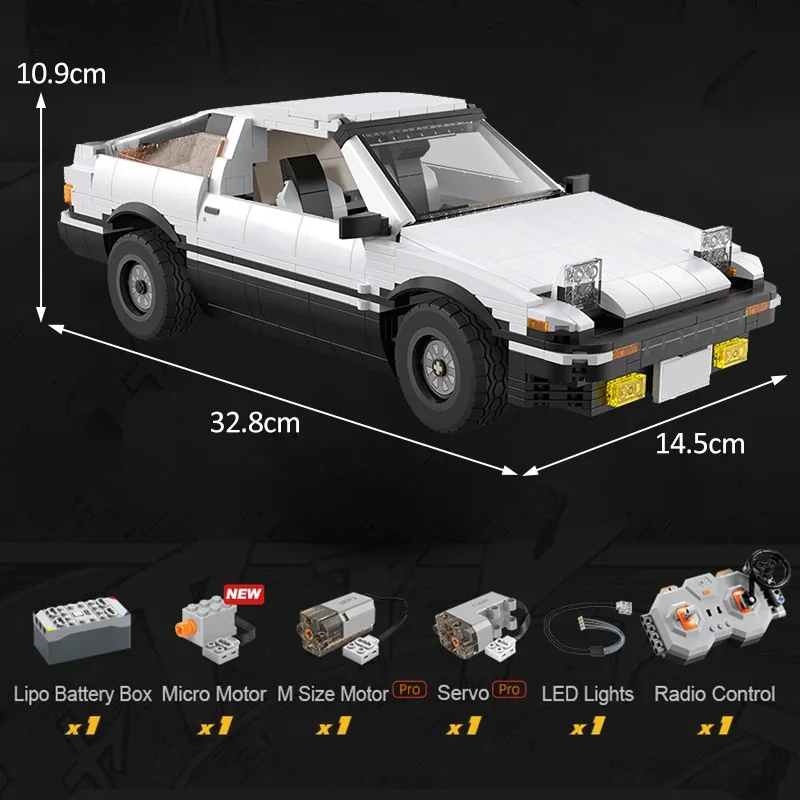 

Cada1324Pcs 1:12 DIY Initial D City Ae86 Remote Control Drift Racing Sports Car Model Educational Building Blocks Gift