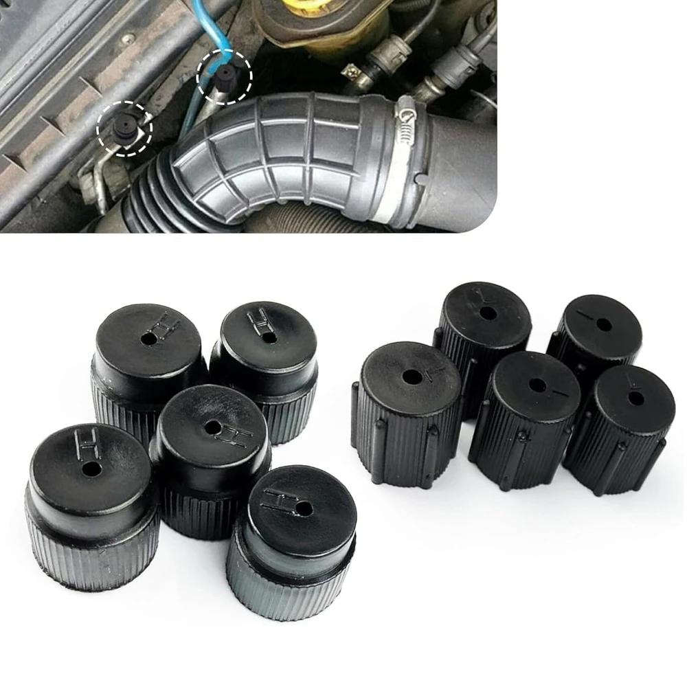 

10 PCS Car A/C Valve Core Caps R134a A/C High & Low Pressure Port Caps R134a A/C Repair System Charging Port Caps