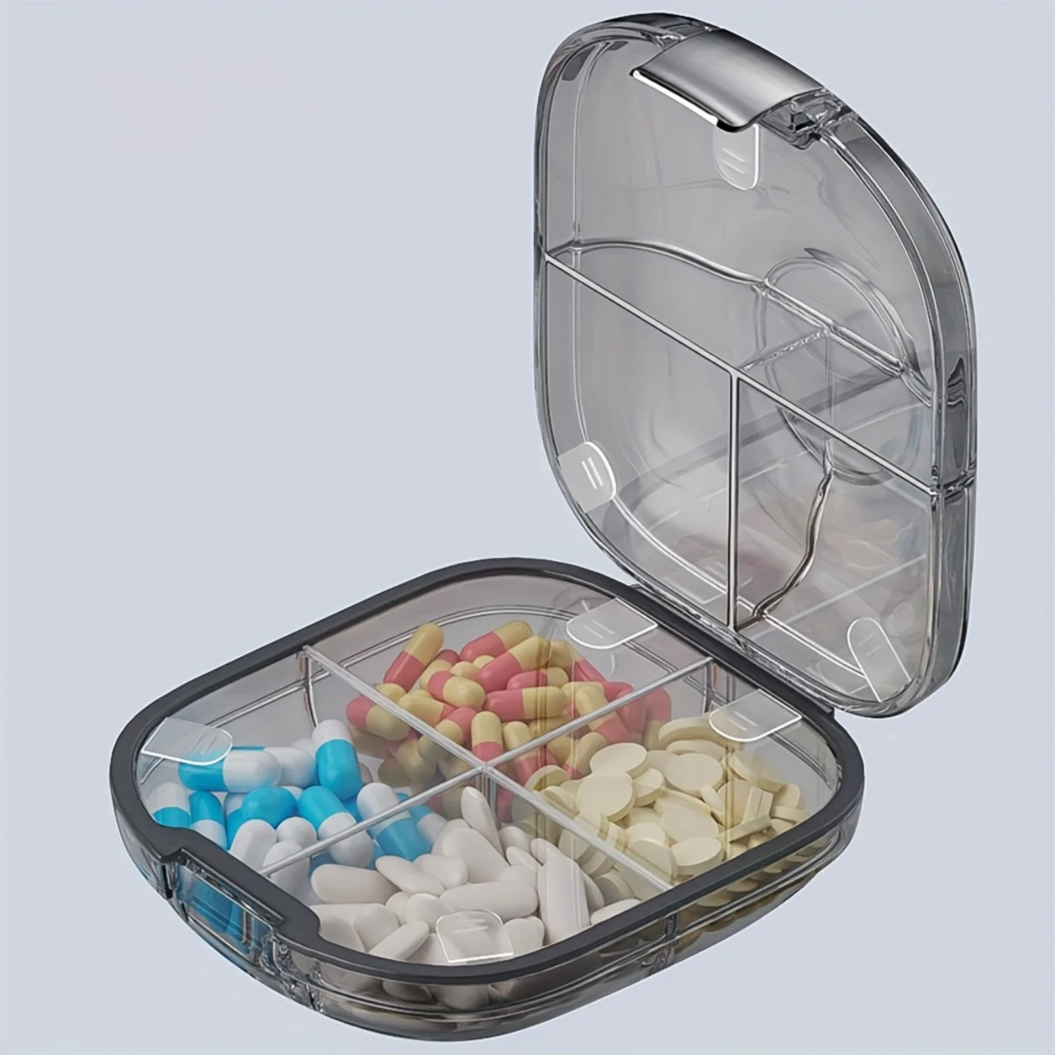 Scatola per medicinali da 1 pezzo a 7 griglie, portapillole portatile a prova di umidità, scatola per tablet compatta in plastica per viaggi all'aperto - Forniture