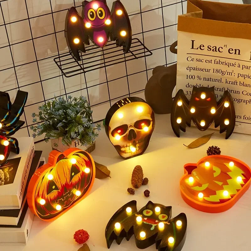 

Halloween Lights Decoration LED Light Pumpkin Spider Bat Skull Outdoor Decorative Modeling Room Lights Decor Party christmas