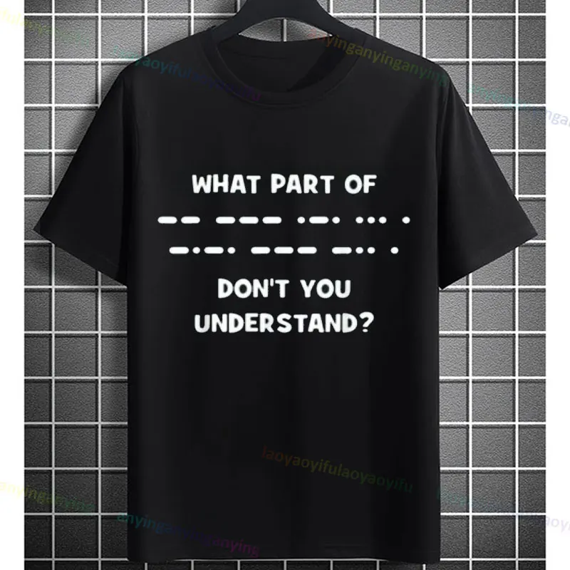 Funny Morse Code Graphic T-Shirt with 