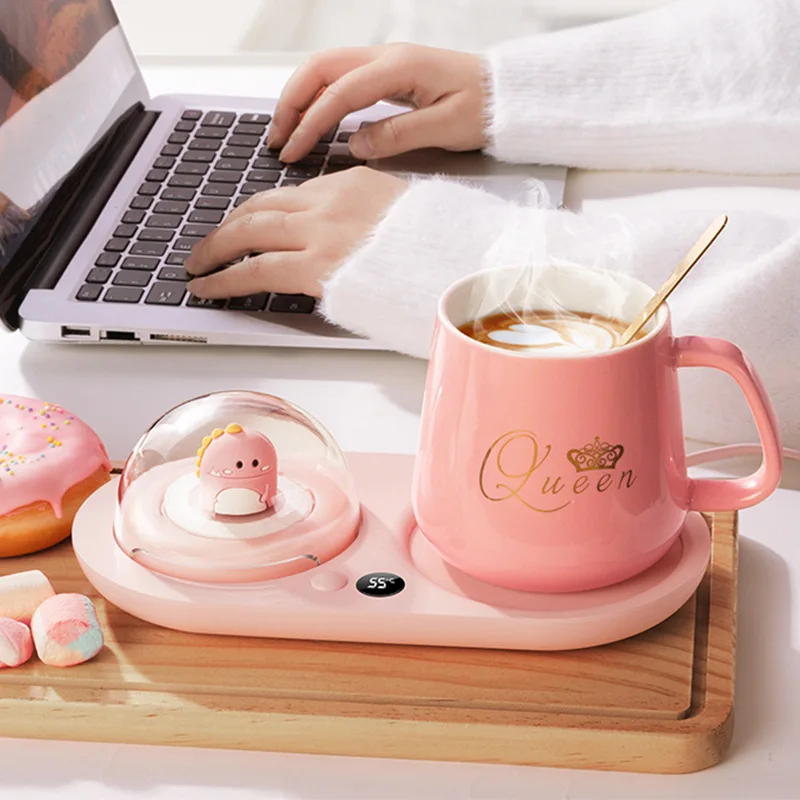 20W Cup Heater Coffee Mug Warmer 3 Gear Warmer Coaster Smart Thermostatic Hot Plate for Coffee Milk Tea Heating Pad Auto-off