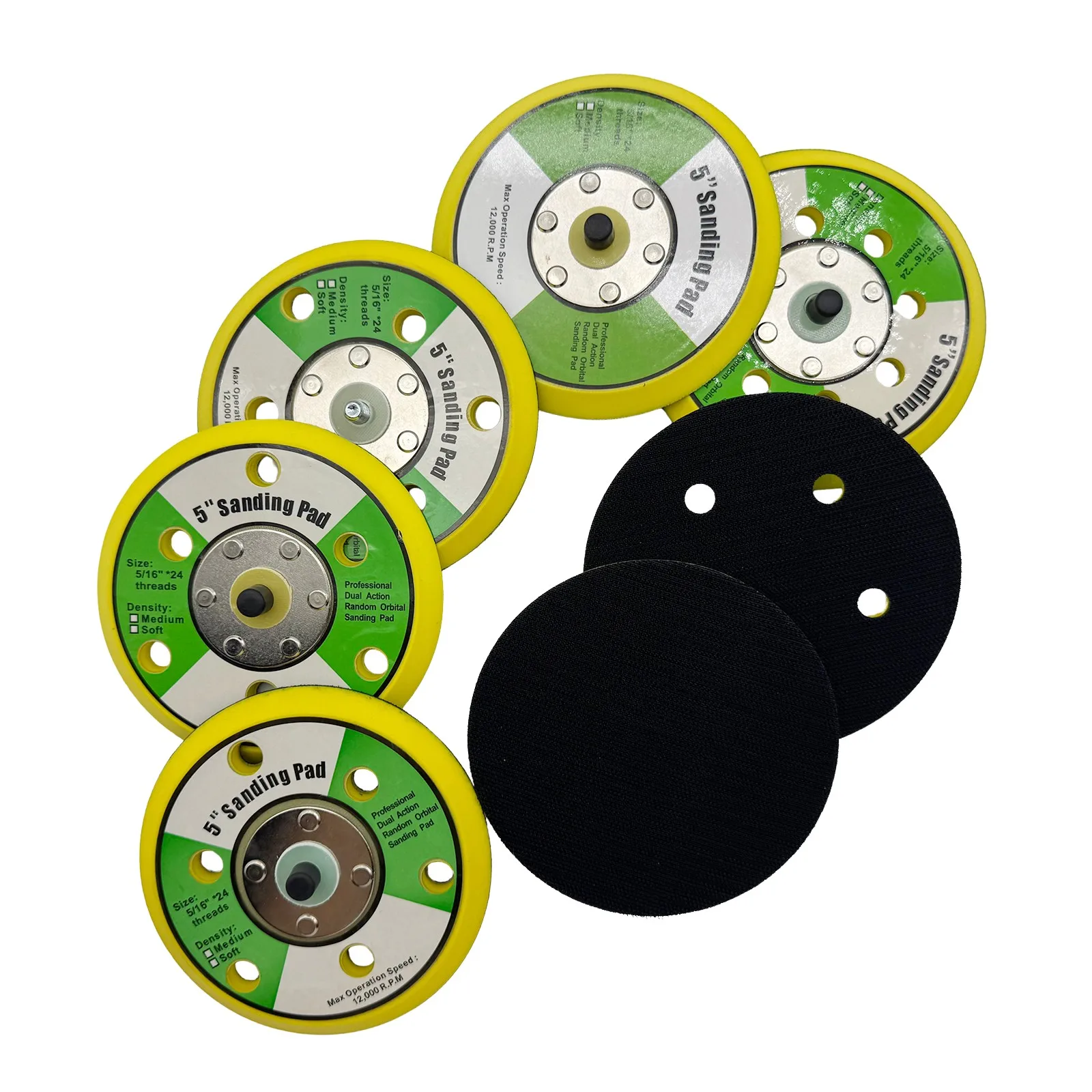 2/3/4/5/6 인치 연마 샌딩 패드 공압 샌더 디스크 백커 플레이트 후크&루프 M6 M8 나사 그라인더 로터리 툴용