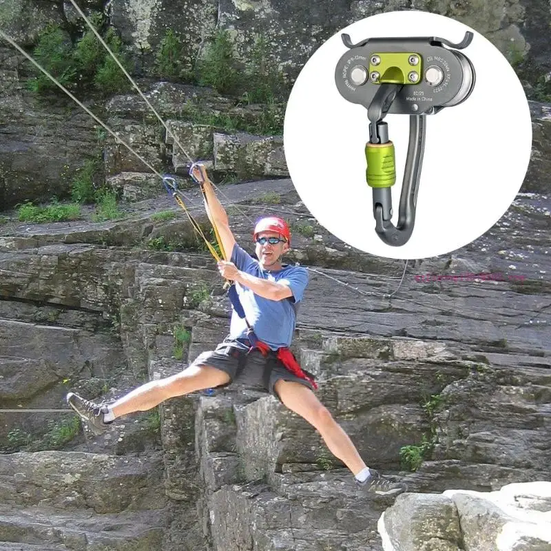 

Durability Aluminum Alloys Climbing Carabiner with Quickly Installation Pulley D5QD