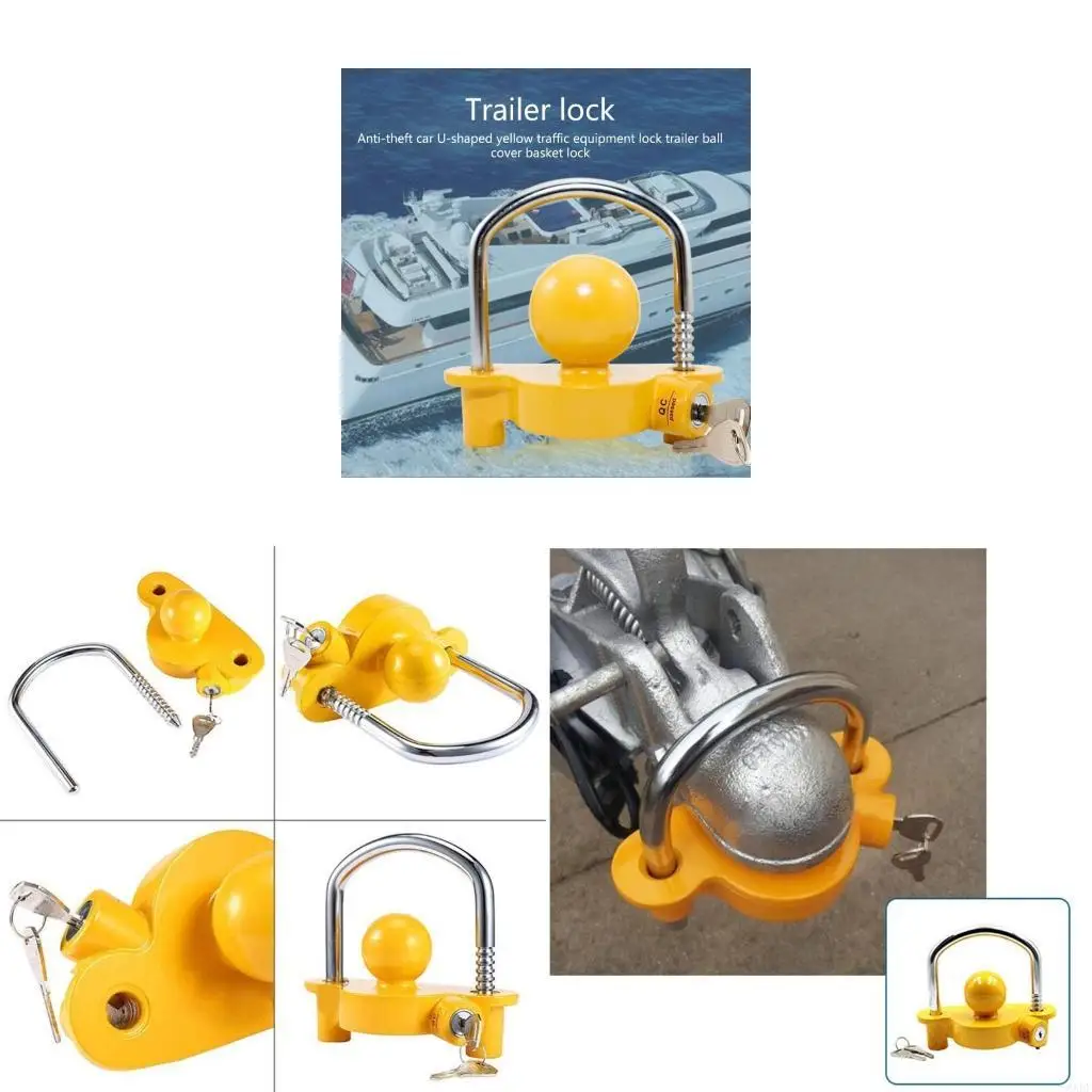 6XDF Anti-rust Trailer Hitch Lock Coupler Ball Tow Lock RV Outdoor Anti-theft Lock