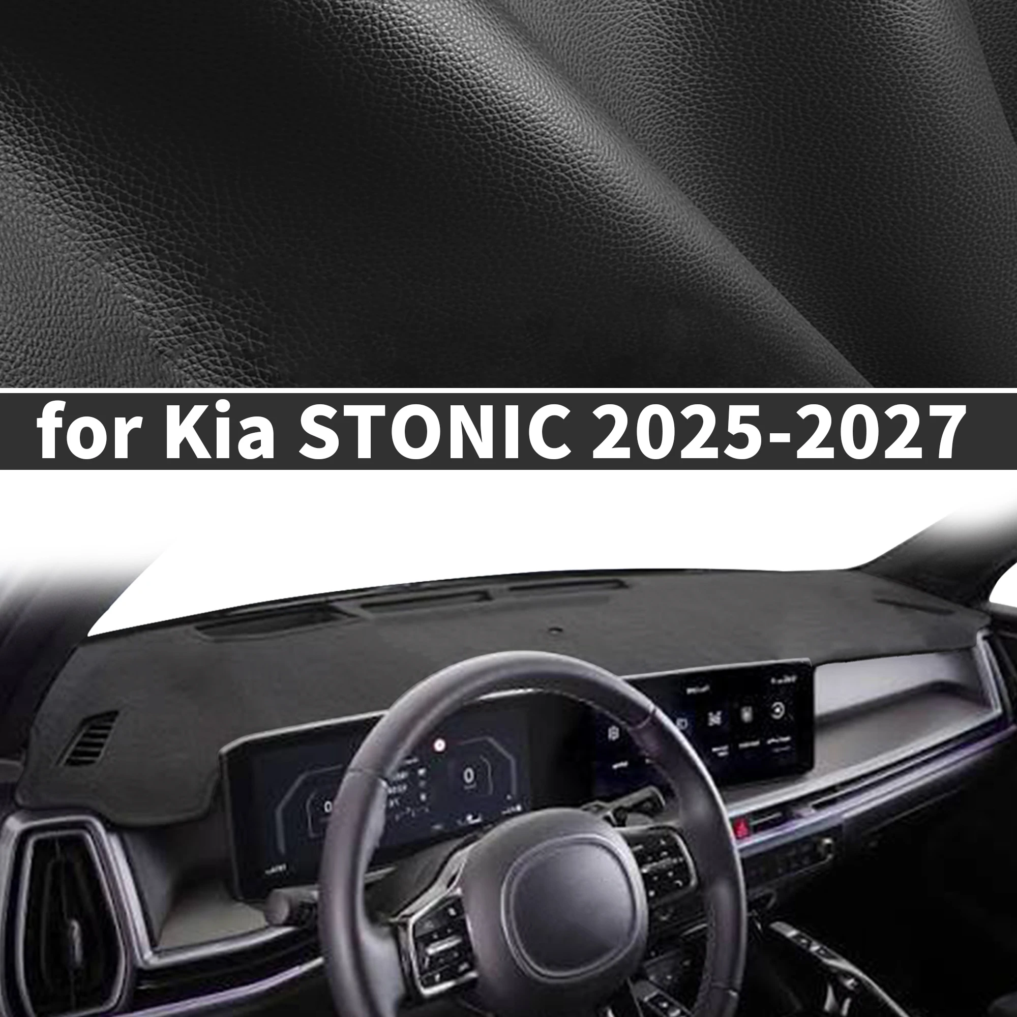 Pour Kia STONIC 2025 2026 2027, housse de tableau de bord sur mesure, pare-soleil, tapis de tableau de bord, anti-éblouissement, anti-reflet, tapis de tableau de bord, tapis de protection de tableau de bord