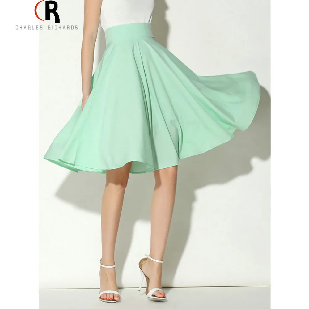 Summer High Waist Skating Midi Retro Casual Mid-length Bustier Bohemian Women's Clothings Womens Pleated Skirt Female