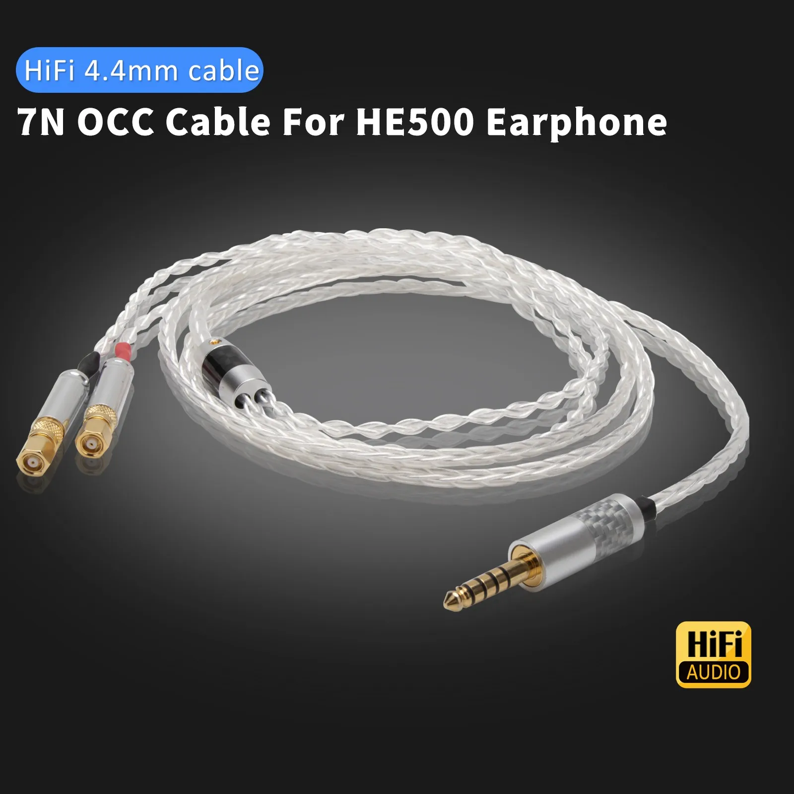 Preffair HIFI 8 Core 99.998% كابل سماعة أذن من الفضة النقية لسماعات HiFiMan HE400 HE5 HE6 HE300 HE4 HE500 HE6