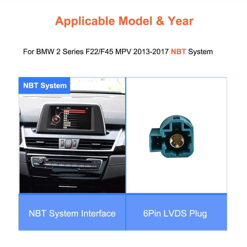 Bonroad 10.25 " Draadloze Carplay Android Auto Linux Carplay Display voor BMW 2 Serie F22 F45 MPV 2013-2017 NBT Systeem Spiegelink