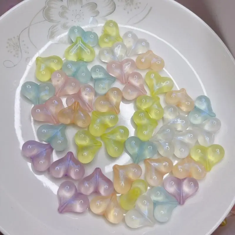 

100 Pieces Heart Charm Heart Designs DIY Necklace Bracelet Supply Mixed Color Heart Embellishments Small DIY Heart Beads