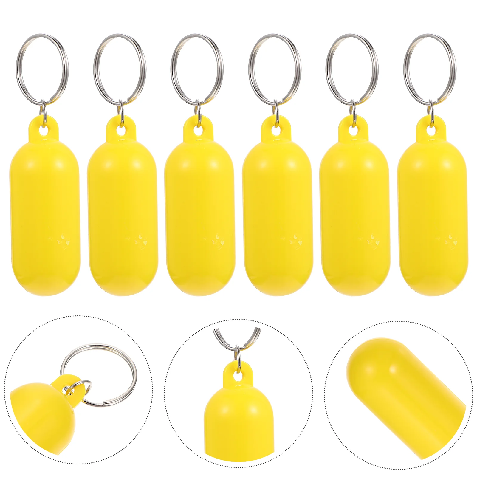 

6 Pcs Ocean Floating Key Ring Work Fob Surfing Keychain Alloy Keychains Bag Keyrings