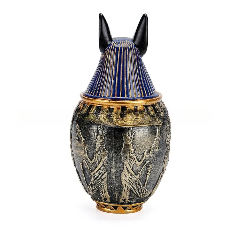 Ancient Pharaoh Style Pet Memorial Urn Guardian Dog Cat Ashes Urn Resin Statue Decorative Cremation Keepsake Ornament