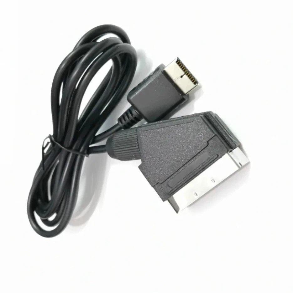 300pcs 1.8M 6ft RGB Scart Wire TV AV Lead Cable Replacement Connection Cord For Sony PlayStation PS2 PS3 Slim