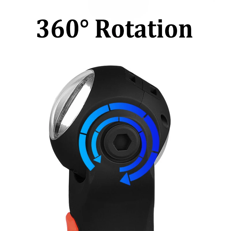Multi-functional XPE+COB Work Light USB Rechargeable 7 Modes Tail Strong Magnetic Flashlight 360 degree rotating Outdoor Hiking