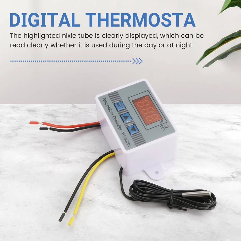 Termostato digital do microcomputador XH-W3002 com interruptor de controle do termostato da temperatura fria do calor da sonda