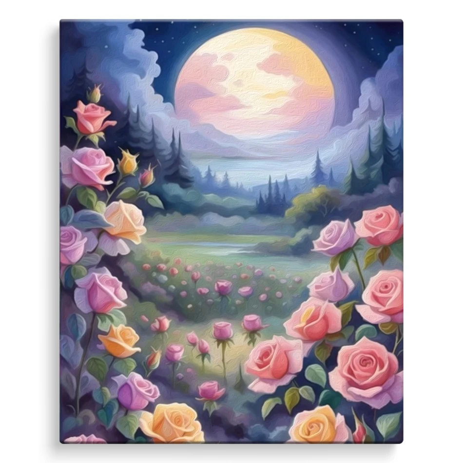 

SDOYUNO Painting Paints By Numbers Oil Flowers Moon Landscape Picture Drawing Art Supplies On Canvas Diy Set Home Decoration