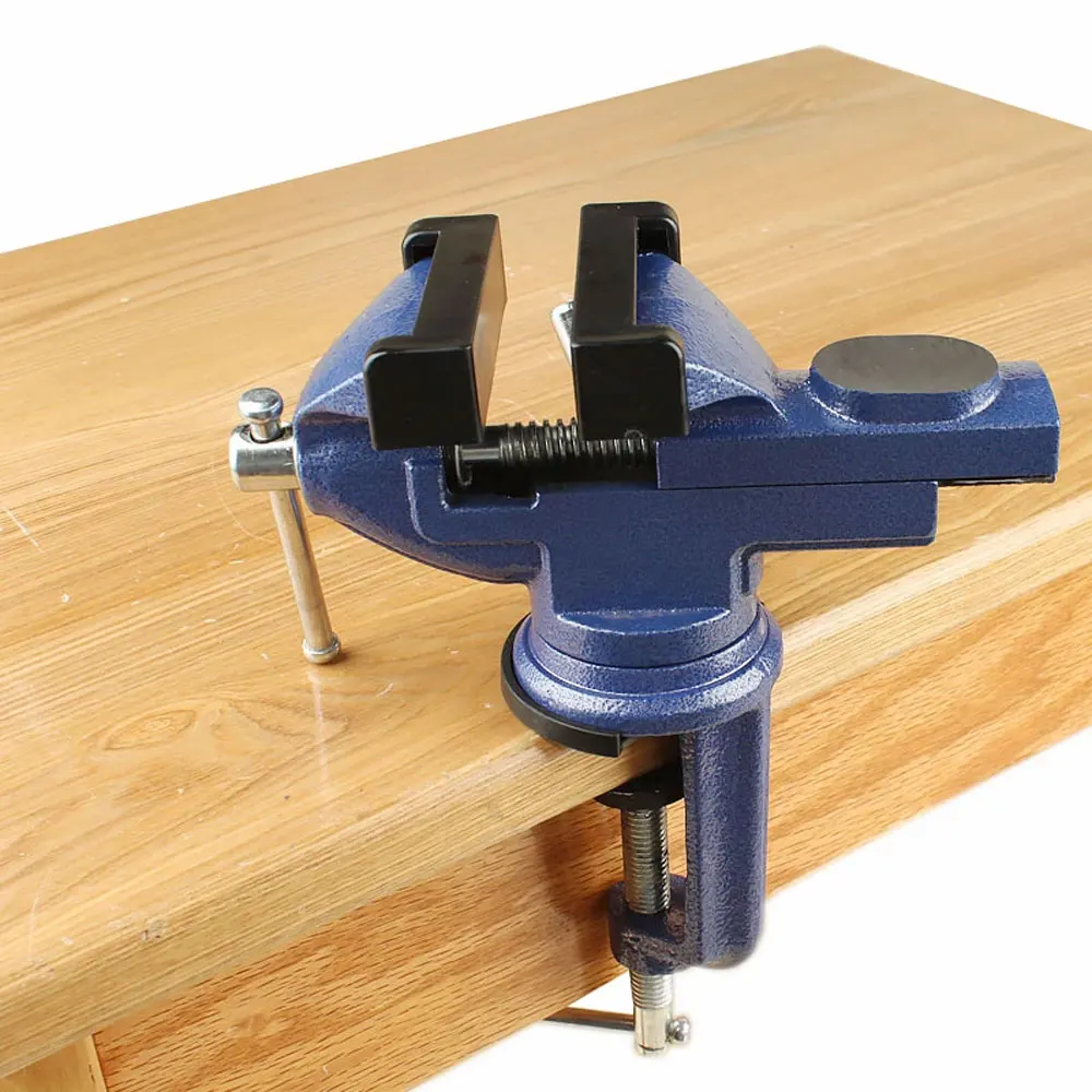 1PCS 360° Totatable Small Swivel Base Clamp-on Bench Vise Tools for Woodworking Repair Work