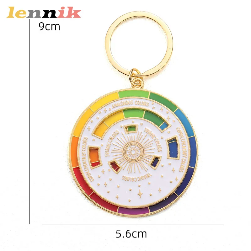 سلسلة المفاتيح الدوارة الملونة الإبداعية تحل مشكلة مطابقة الألوان، مجموعة/مفتاح الأزياء المثالية، فكرة هدية عصرية!