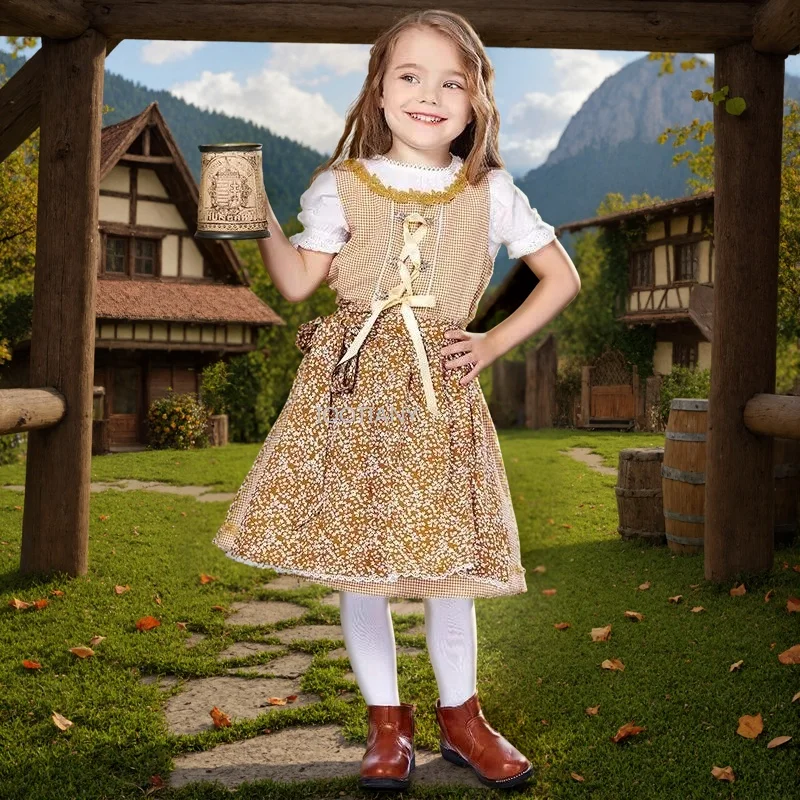 

Enfant Germany Bavaria Traditional National Beer Chica Costume Maid Cosplay Costumes Parade Stage Performance Party Dress 2026