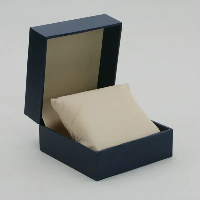 Single Watch Gift Box with Pillow PU Leather Wristwatch Display Case Organizer for Men Clamshell PU Leather Watch Cover