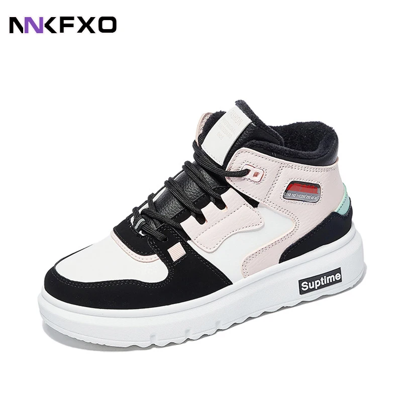 

Women's Trendy Sneakers Blue Green Black Casual Shoes Front Lace-up Shoes Wear-resistent Shoes Winter Cotton-padded Shoes QB547