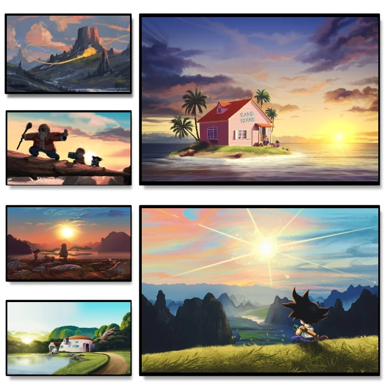

Dragon Ball Goku Sunset Beautiful Scenery Decorative Painting The Colors Are Long Lasting and Bright It Adds Anime Color To Home