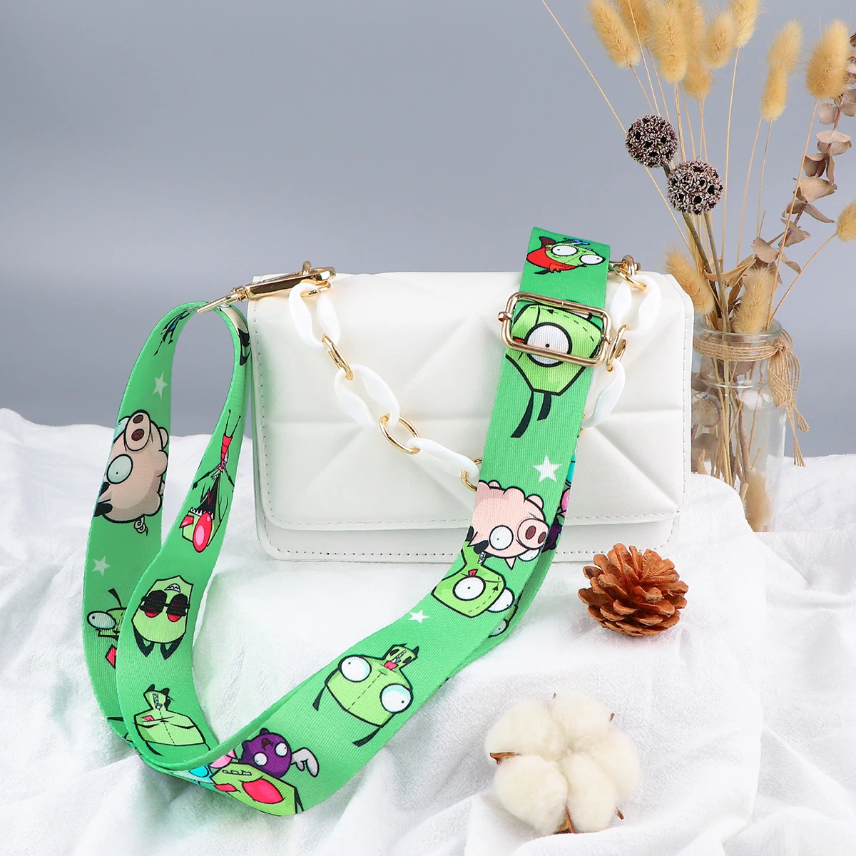 Divertente Alien Cartoon rimovibile allargamento borsa a tracolla Charms cinghie per le donne Crossbody borsa a mano catena accessori borsa moda