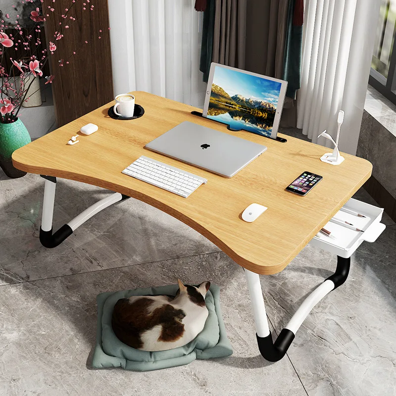 Laptop Table Bed Folding Lazy Small Table Bedroom Sitting Student Dormitory Home Study Desk Furniture