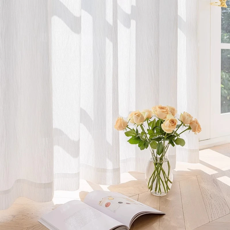 

New White Shiny Tulle Screen Window Bedroom Living Room Pearly Window Curtains Sheer Shades Partition Veil White Yarn