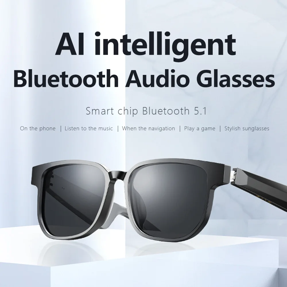 Smart Glasses Sunglasses for Drivers/Fashionista with Anti-blue Light Bluetooth Headset AI Audio Glasses Free Your Hands