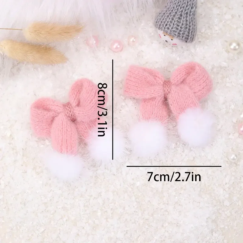 2pcs Hair Bows Clips Girls Princess New Headwear Kids Cute Fur Ball Baby Hairpins Barrettes Hair Accessories