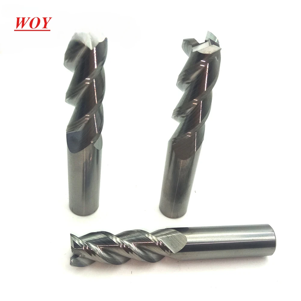 

WOY Carbide end mill 3Flute Φ10.0*10D*75L Aluminum Wood milling cutter Tungsten Steel endmills Tool By Cnc Maching