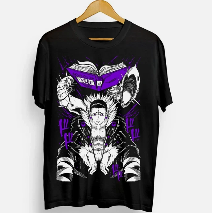 

Summer Chrollo Book Hunter X Hunter T-Shirt Manga HXH Anime Graphic Tee All Size Personalized Loose Cotton Short-sleeved