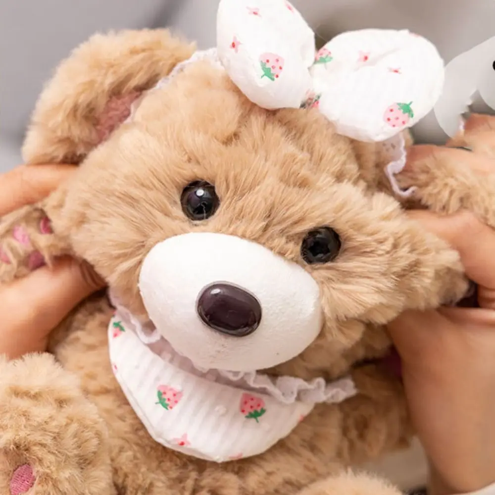 Nieuwigheid PP Katoen Strik Beer Pop Aardbei Kers Beer Zachte Simulatie Knuffels Pop Volwassenen Kinderen