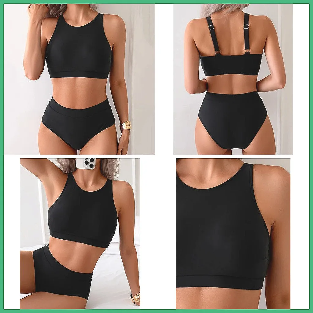 

2026 Sexy Black Push Up Bikini Set - Brazilian Beach Swimwear for Women