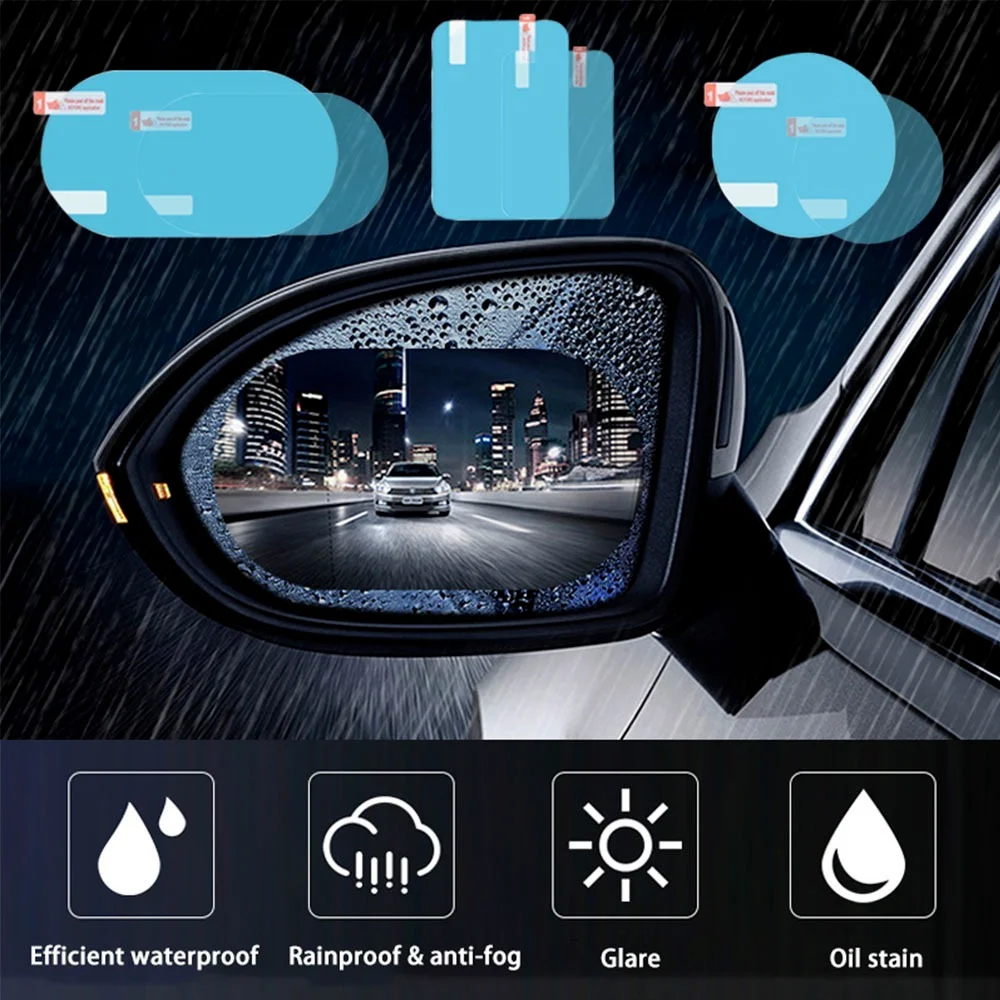 

2pcs/set Car Mirror Rain Film Auto Rearview Mirror Film Anti Fog Rainproof Film Cars Side Window Clear Car Sticker Accessories