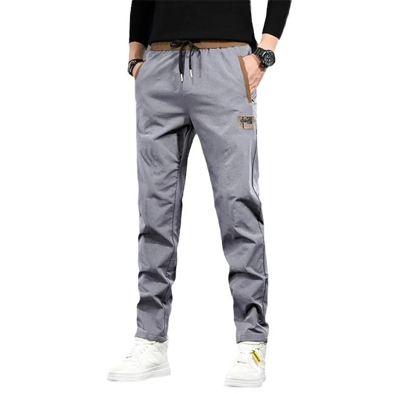 

Men's Casual Pants with kets Warmth Busin Casual Loose Fit Autumn Winter Workwear Polyester Fiber Straight Leg Trousers