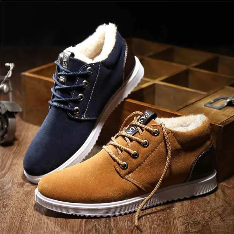 

Winter New Men's Snow Boots Thickened Warm Casual Mountain Climbing Boots Korean Version Trendy Shoes Cotton Lined Booties