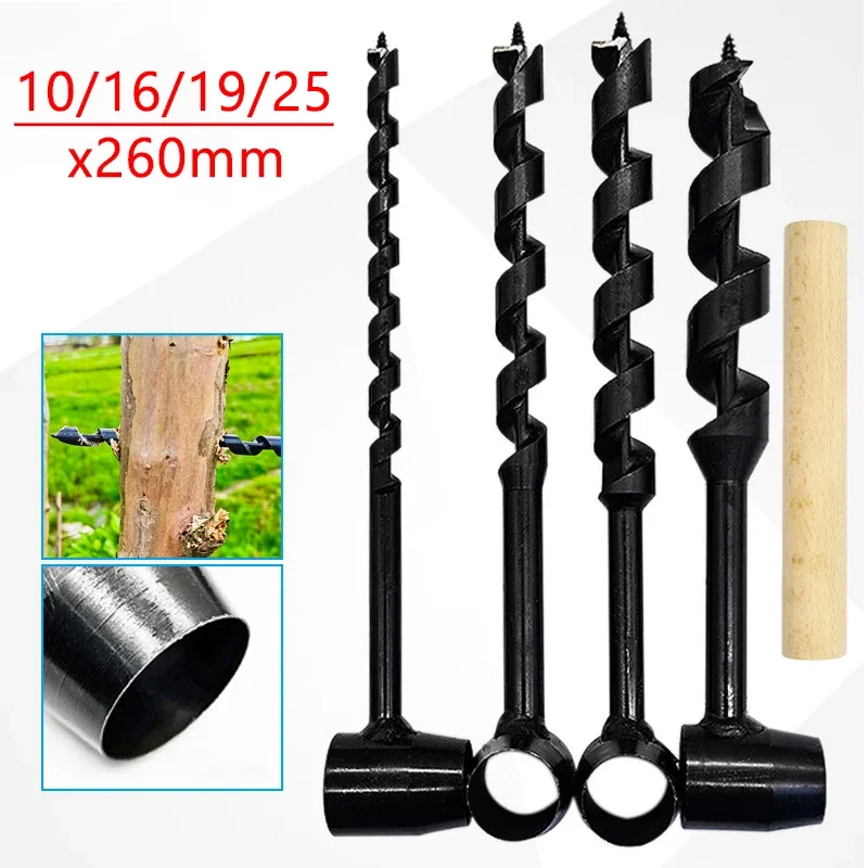 הישרדות חיצוני מקדחה פחמן פלדה יד ניידת עץ אגרוף ידני מקדח עצמי הקשה כלי bushcraft כלי bushcraft