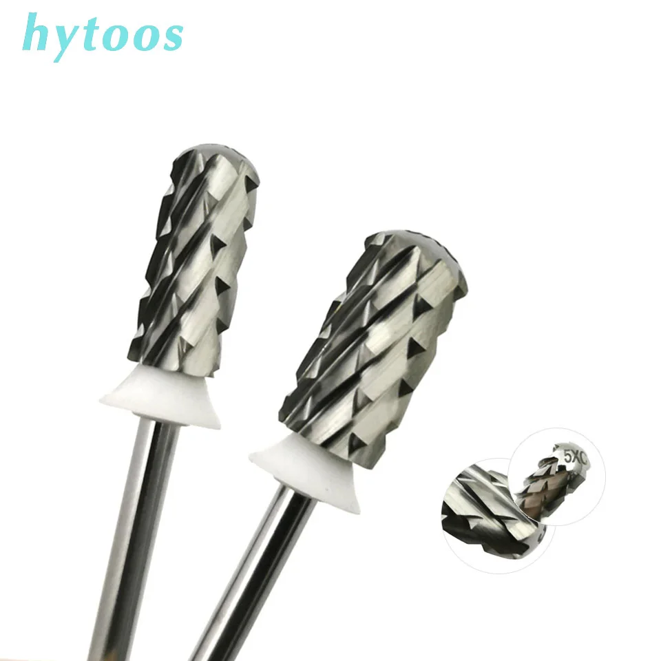 HYTOOS 5XC Vat Nail Boor Ronde Top Veiligheid Carbide Nail Bits Verwijderen Dikke Gel Manicure Boren Accessoires Tool Leverancier