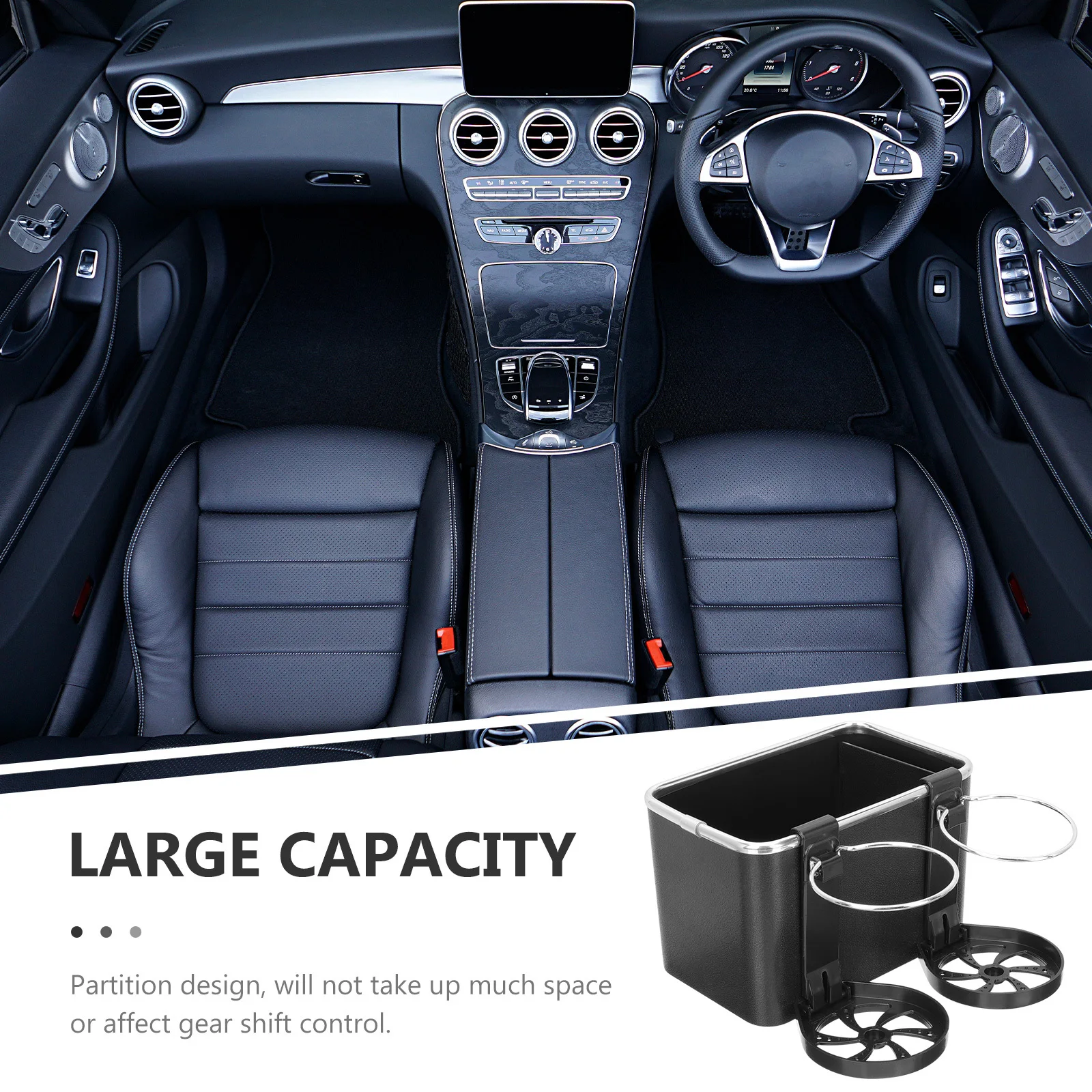 

Car Armrest Storage Box Plastic Stainless Steel Multi Functional Car Organizer Tissue Holder Cup Holder Vehicle Mounted Storage