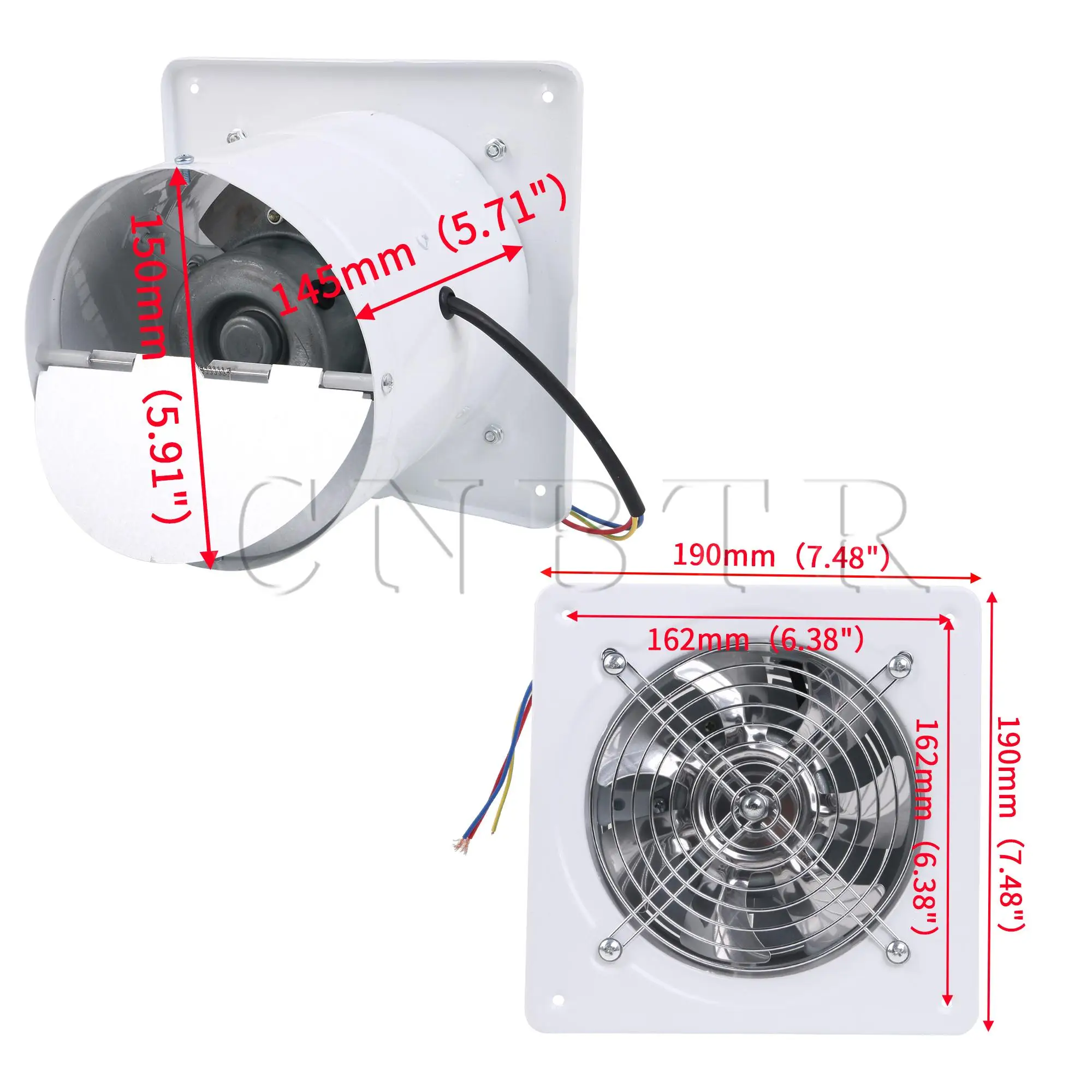 CNBTR 6 Inch Exhaust Fan 110V 40W White Wall Mounted Ventilation Blower for Ceiling