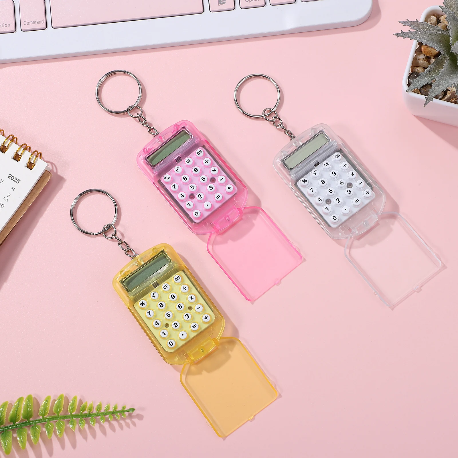 

3 Pcs Mini Calculator Electronic Number Accounting Plastic Mechanical Small Key Chain