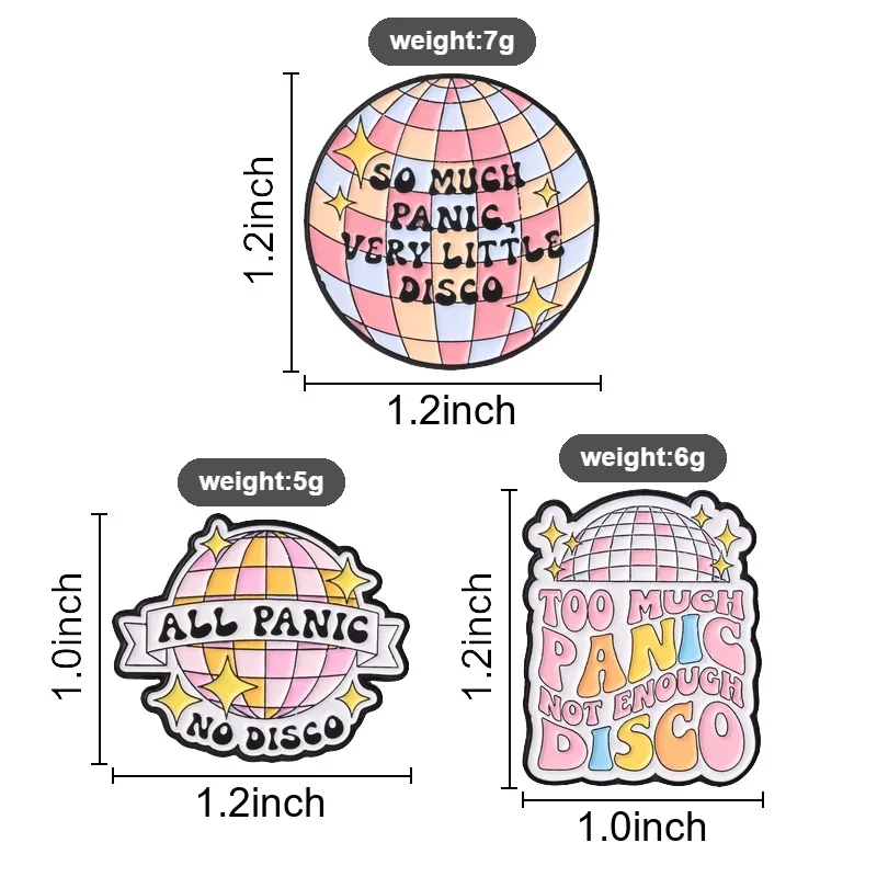 Cute Cartoon Panic Sphere Ball Badge Retro Dance Enamel Pins Fashion Lapel Metal Brooch Backpack Clothes Jewelry Gift for Friend