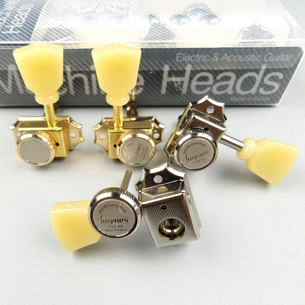 1 Set 3R3L Vintage Deluxe Locking Electric Guitar Machine Heads Tuners For LP SG Electric Guitar Nickel Silver Gold Tuning Pegs