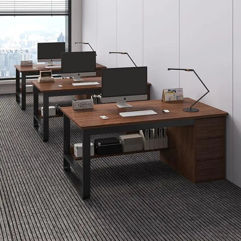 

Desk Simple Modern Staff Office Staff Household Single Computer with Drawer Desktop Desk