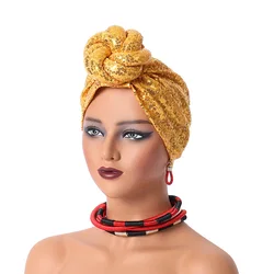 Women New Sequin Embroidery Handmade Braid Muslim Headscarf Indian Hat